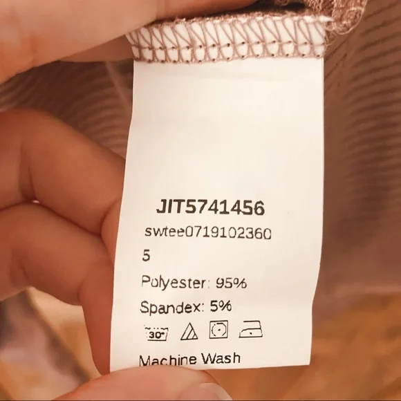 NWOT SHEIN Dusty Rose Notch Neck Gigot Sleeve Rib-Knit Tee Size S - Picture 8 of 9